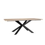 Mesa-de-comedor-Kyba-diseño-fijo-natural-negro-77x200x100-cm-lateral