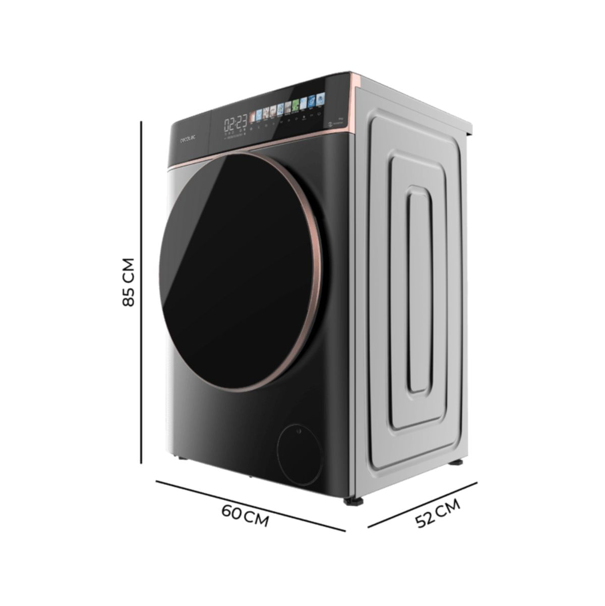 Lavadora-carga-frontal-Cecotec-Bolero-DressCode-8900-Inverter-8kg-1400-rpm-11-programas-A-acero-60-cm-medidas