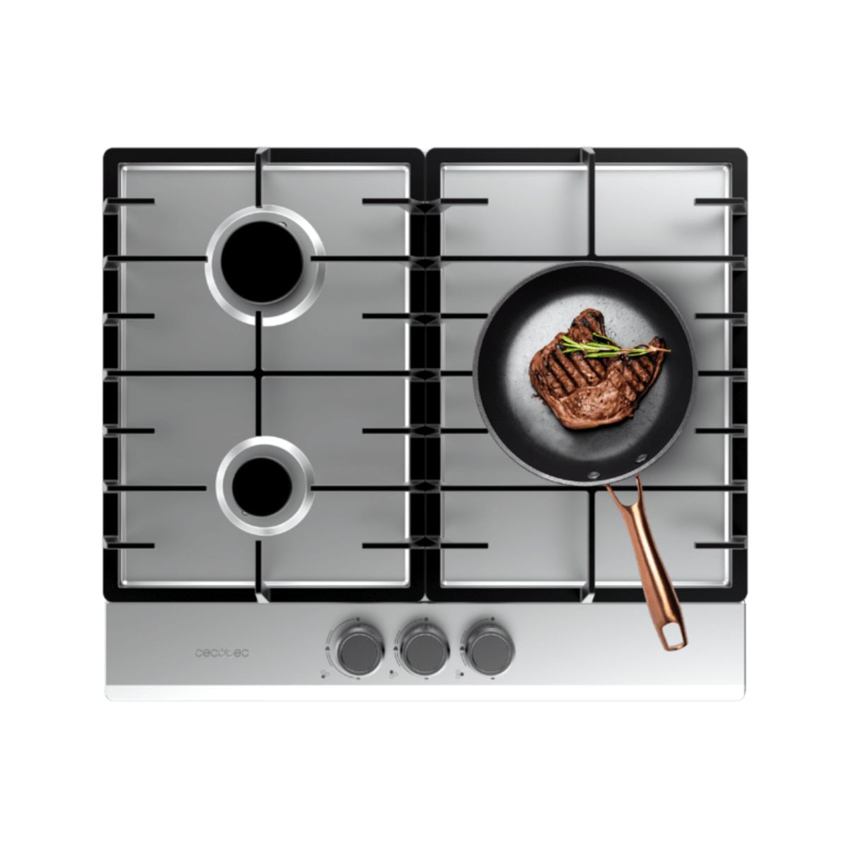 Placa-de-gas-Cecotec-Bolero-Squad-G-3200F-6250W-3-fuegos-inox-58-cm