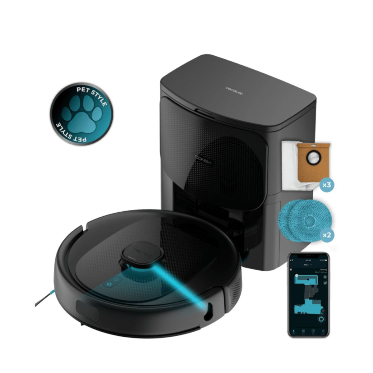 Robot-aspirador-Cecotec-Conga-9590-Spin-Revolution-Ultra-Power-Home-10000Pa-4-en-1-negro
