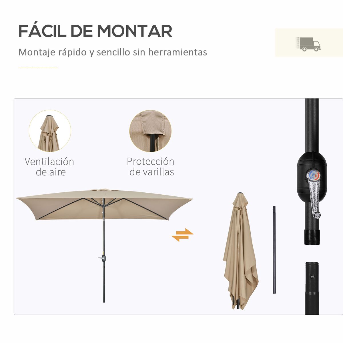 Sombrilla-Sand-Outsunny-inclinable---plegable-marron-253x195x295-cm