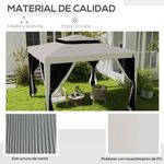 Cenador-Girasol-Outsunny-mosquiteras-laterales-crema-268x297x297-cm