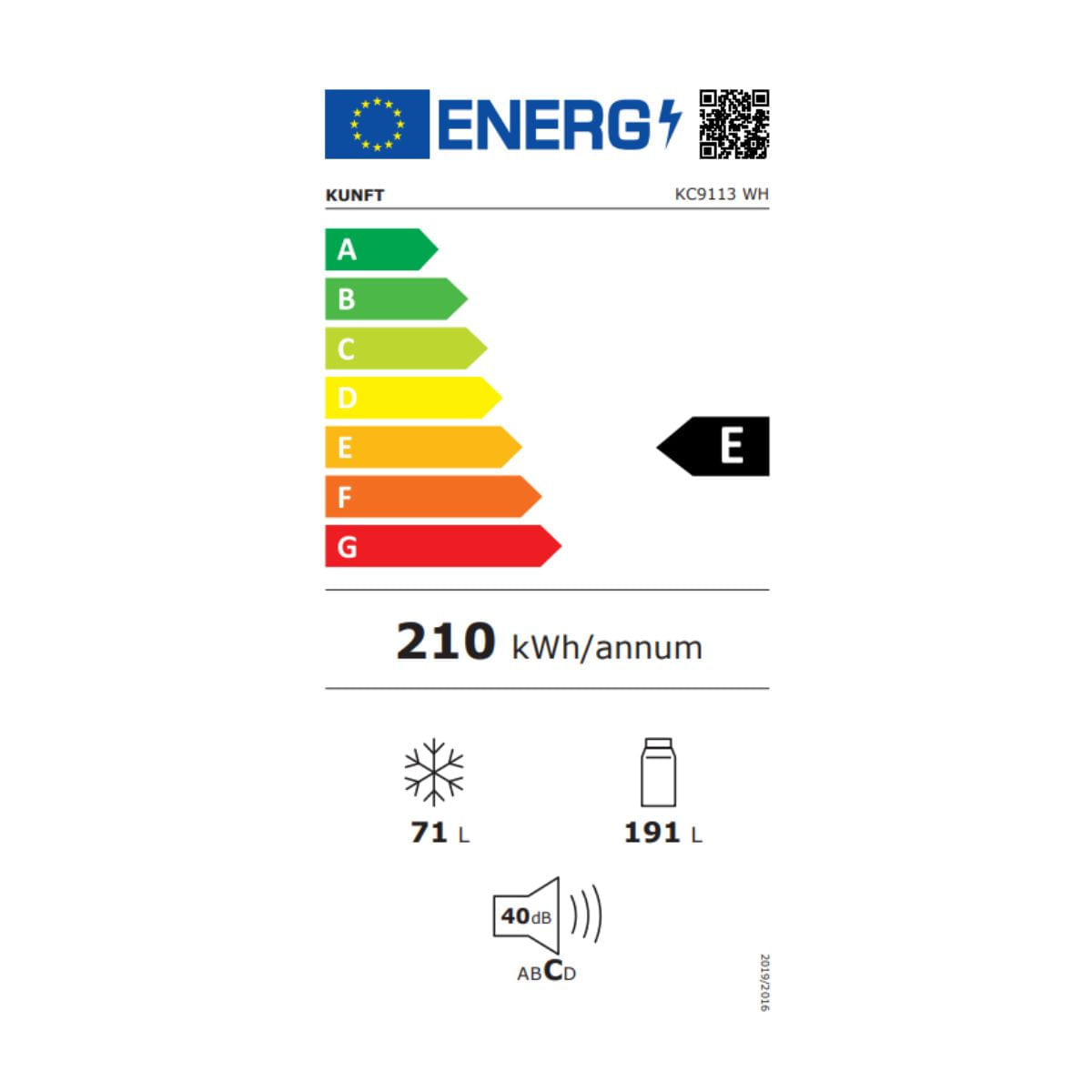 Frigorifico-combi-Kunft-KC9113-WH-ciclico-262L-E-blanco-180-cm-etiqueta