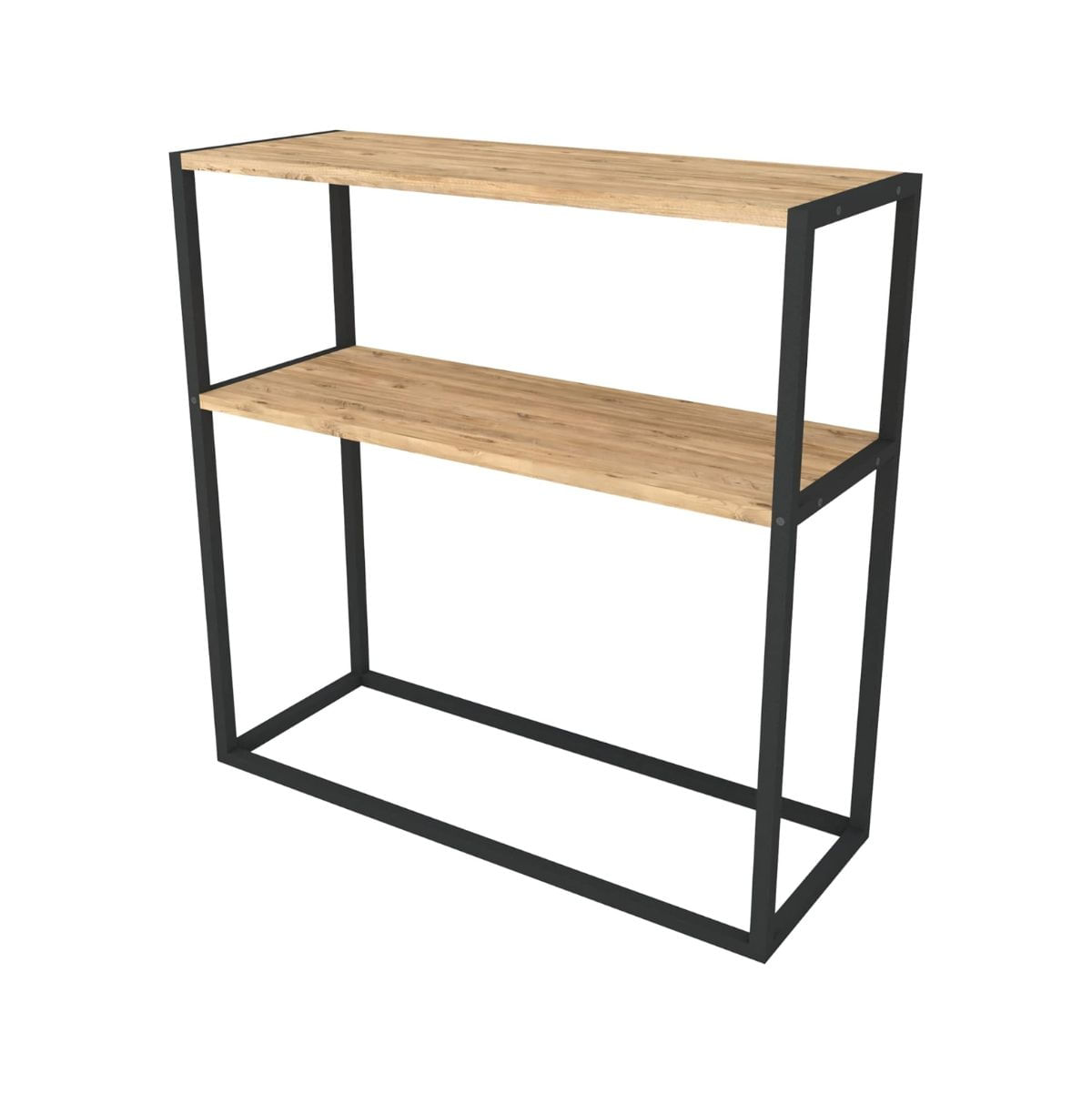 Consola-Birhan-2-estantes-natural-negro-90x90x34-cm-fondo-blanco