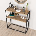 Consola-Birhan-2-estantes-natural-negro-90x90x34-cm-ambientada