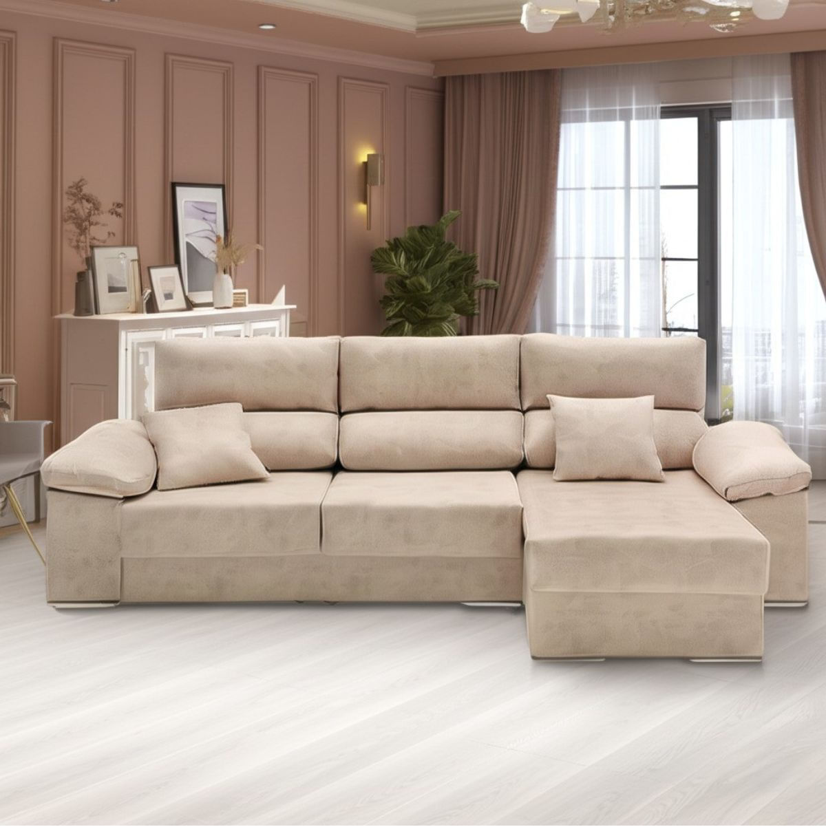 Sofa-chaiselongue-Beatrice-Velare-3-plazas-respaldos-reclinables-derecha-beige-85x260x140-cm-ambientada