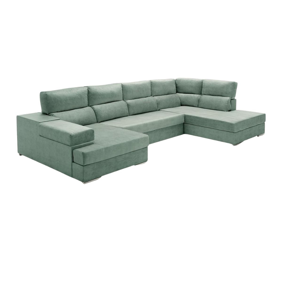 Sofa-cama-chaiselongue-Massima-4-plazas-respaldos-reclinables-derecha-turquesa-105x345x200-cm-fondo-blanco