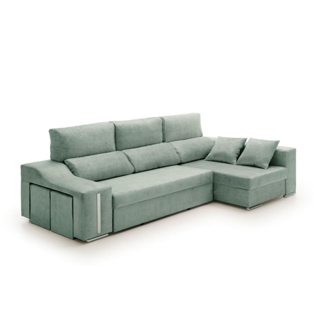 Sofa-cama-chaiselongue-Giuliana-Velare-3-plazas--2-pufs-derecha-turquesa105x264x145-cm-