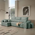 Sofa-cama-chaiselongue-Giuliana-Velare-3-plazas---2-pufs-izquierda-turquesa-105x264x145-cm