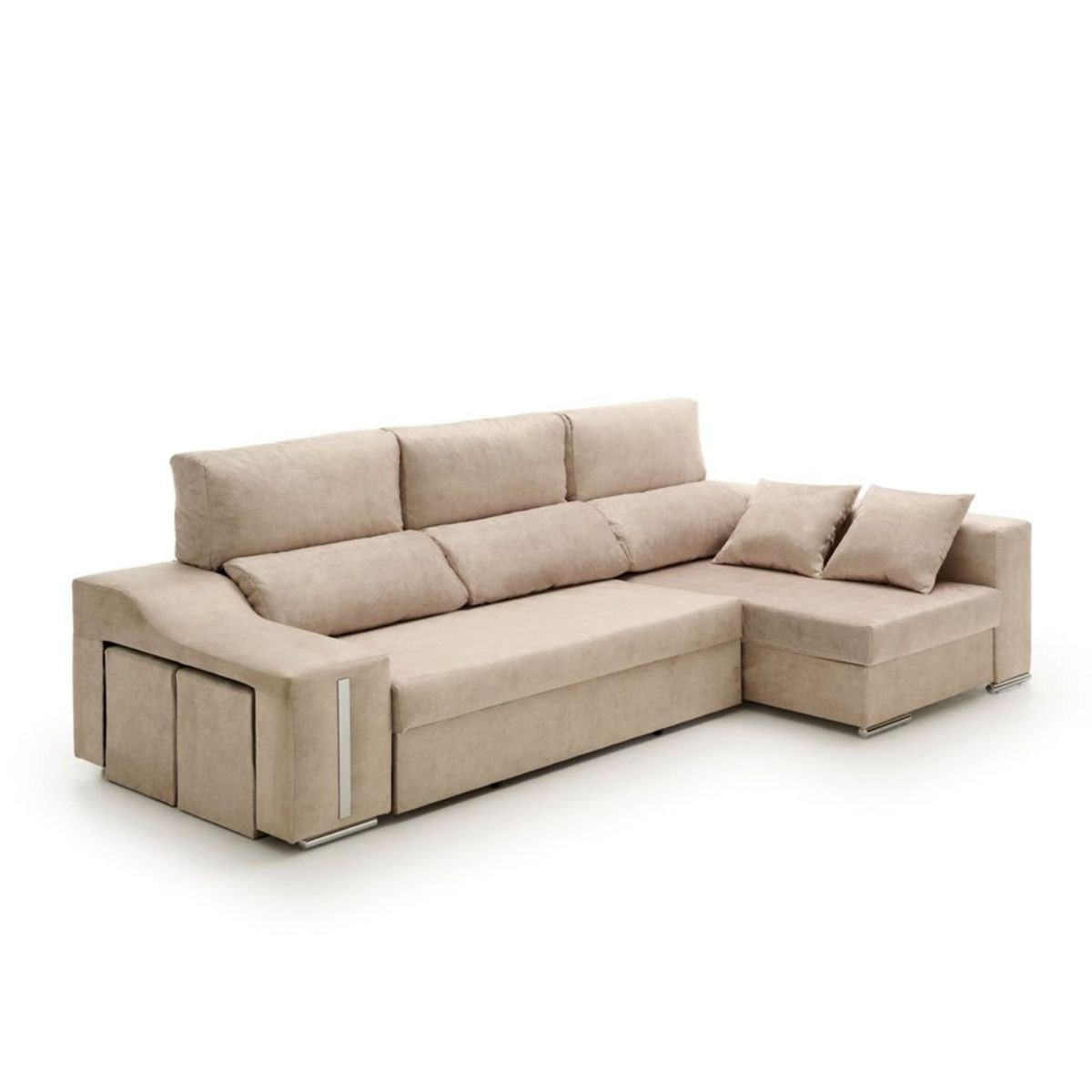 Sofa-cama-chaiselongue-Giuliana-Velare-3-plazas---2-pufs-derecha-beige-105x264x145-cm-