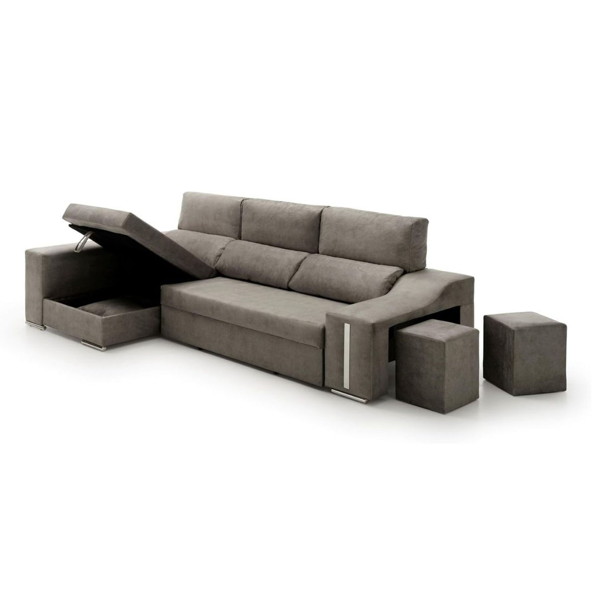 Sofa-cama-chaiselongue-Giuliana-Velare-3-plazas---2-pufs-izquierda-gris-oscuro-105x264x145-cm-