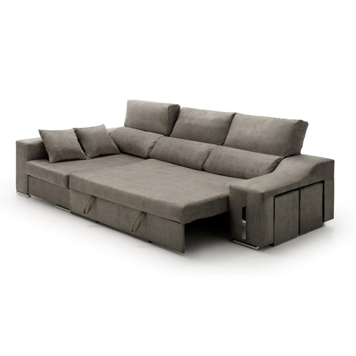 Sofa-cama-chaiselongue-Giuliana-Velare-3-plazas---2-pufs-izquierda-gris-oscuro-105x264x145-cm-