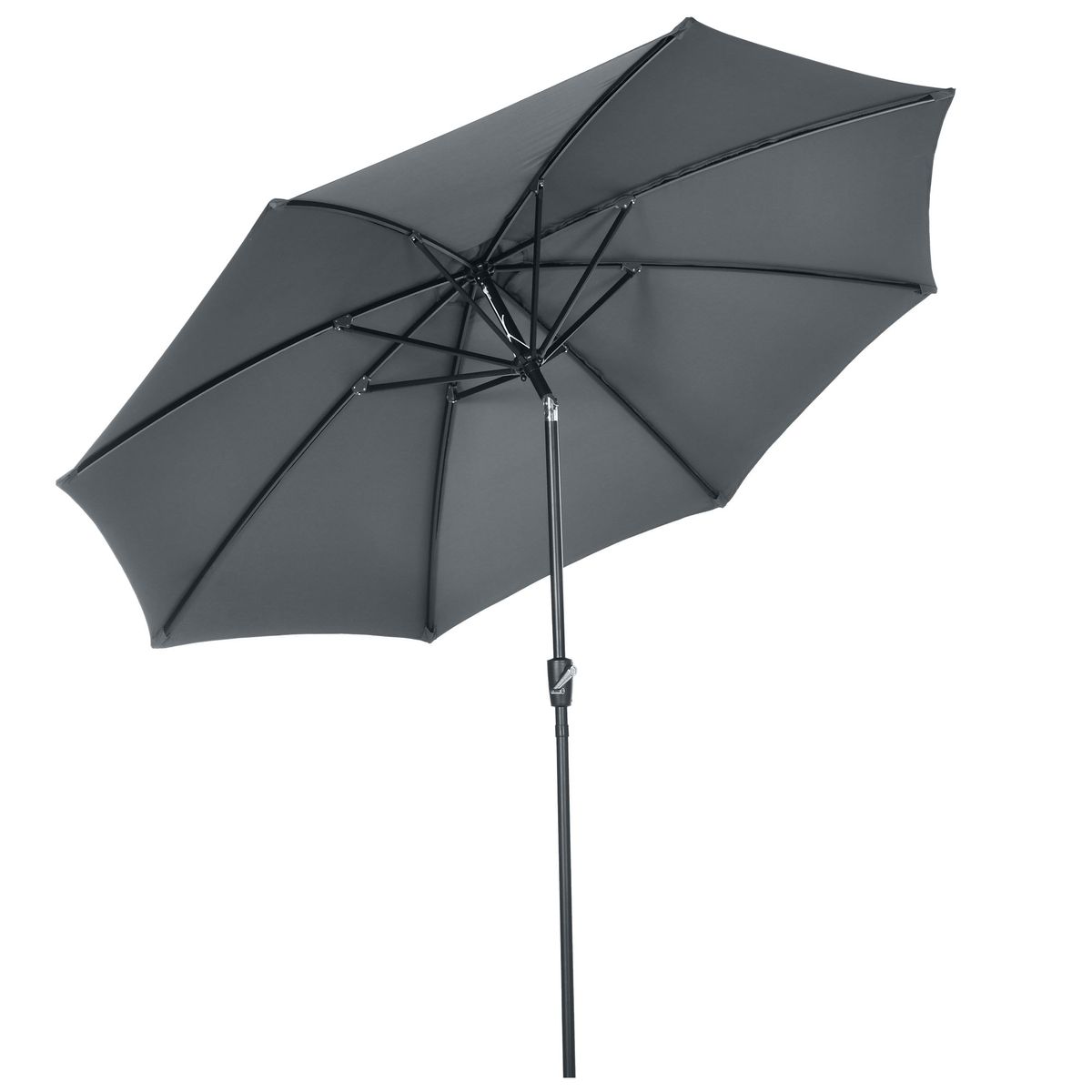 Sombrilla-Florencia-Outsunny-manivela---techo-inclinable-negro-Ø300x252-cm