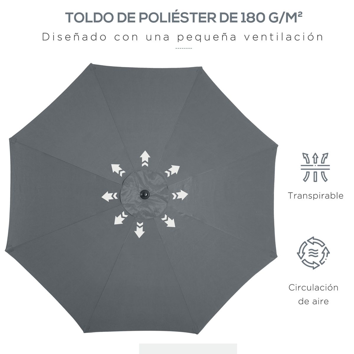 Sombrilla-Florencia-Outsunny-manivela---techo-inclinable-negro-Ø300x252-cm