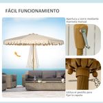 Sombrilla-Boho-Outsunny-inclinable-45º---volantes---manivela-blanco-madera-Ø264x240-cm