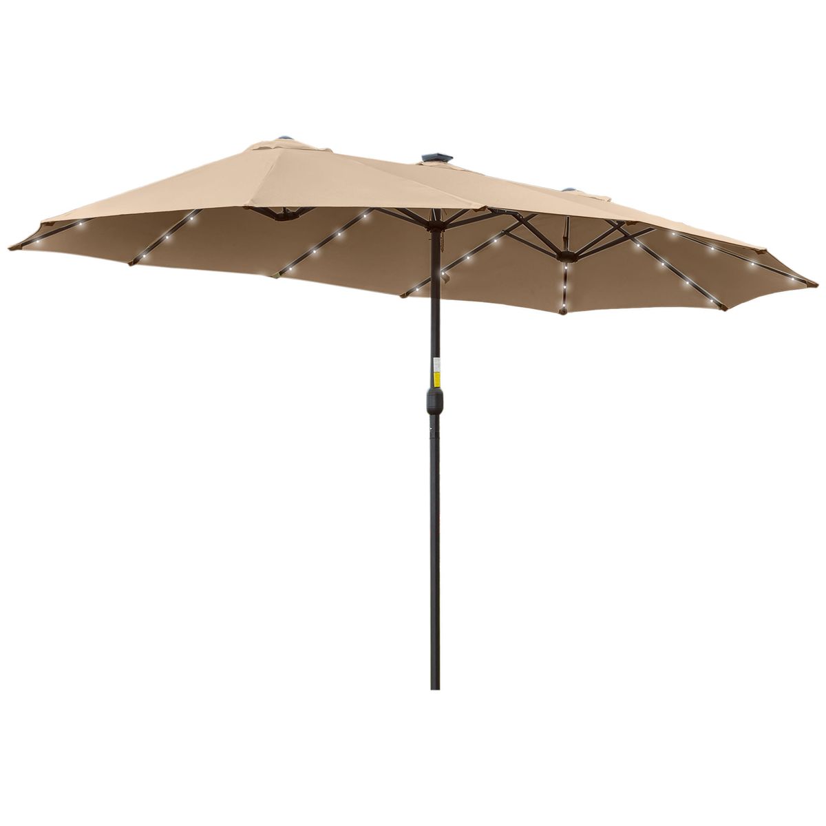 Sombrilla-doble-Buffalo-Outsunny-2-niveles---48-luces-LED---manivela-beige-240x450x265-cm