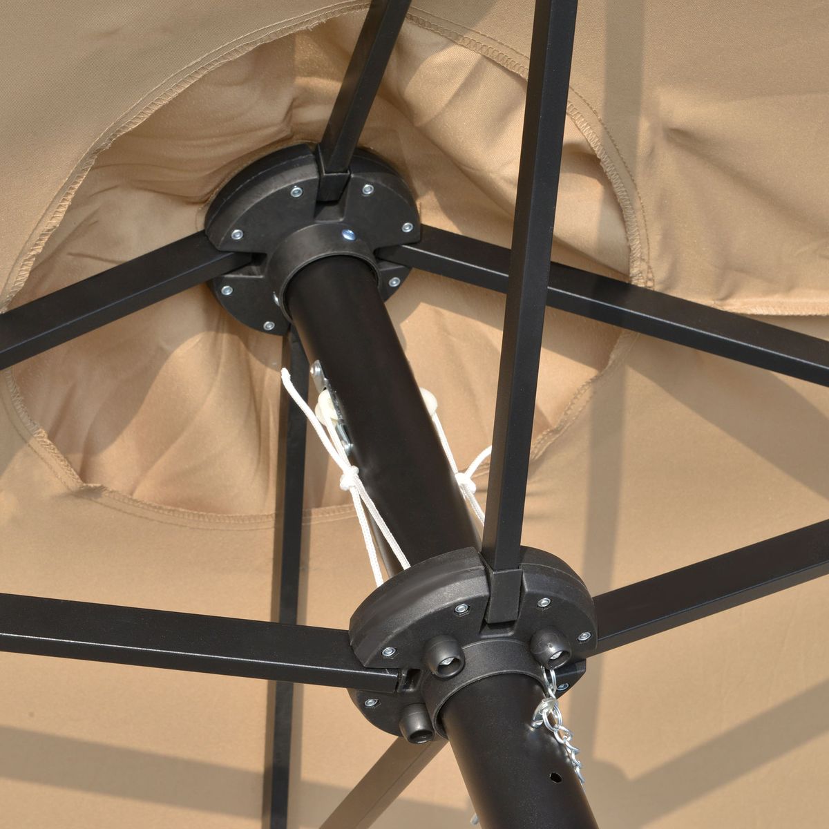Sombrilla-doble-Buffalo-Outsunny-2-niveles---48-luces-LED---manivela-beige-240x450x265-cm