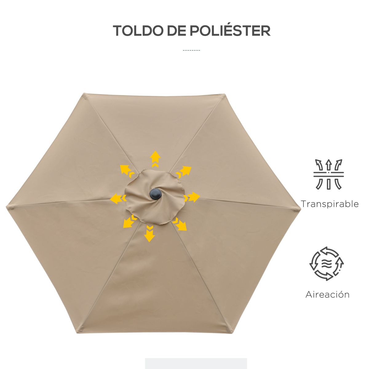 Sombrilla-Portland-Outsunny-angulo-ajustable-marron-claro-Ø230x216-cm