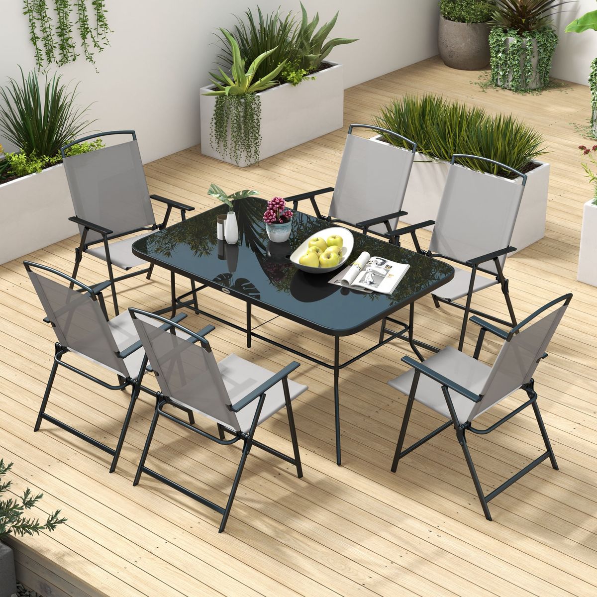 Conjunto-de-jardin-Rose-Outsunny-6-sillas---mesa-gris