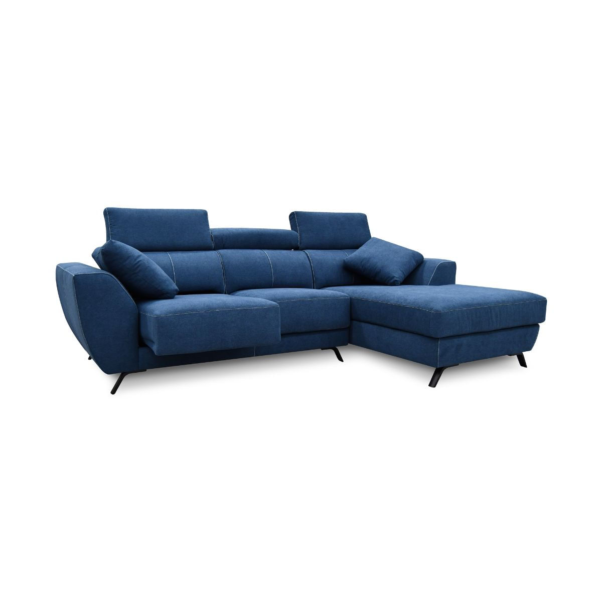 Sofa-chaiselongue-Cerdeña-3-plazas-deslizante---reclinable---almohadas-azul-oscuro-100x270x170-cm-