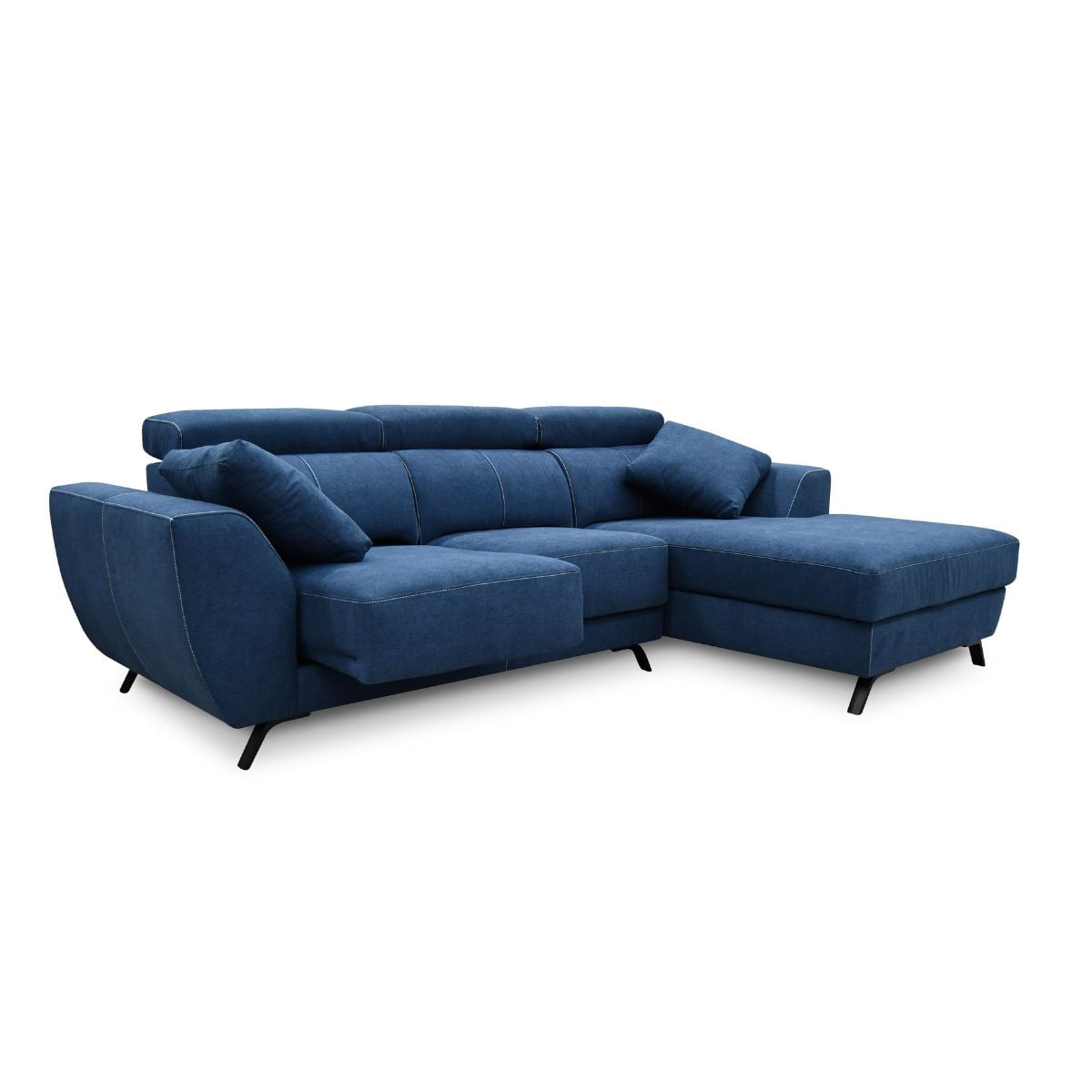 Sofa-chaiselongue-Cerdeña-3-plazas-deslizante---reclinable---almohadas-azul-oscuro-100x270x170-cm-