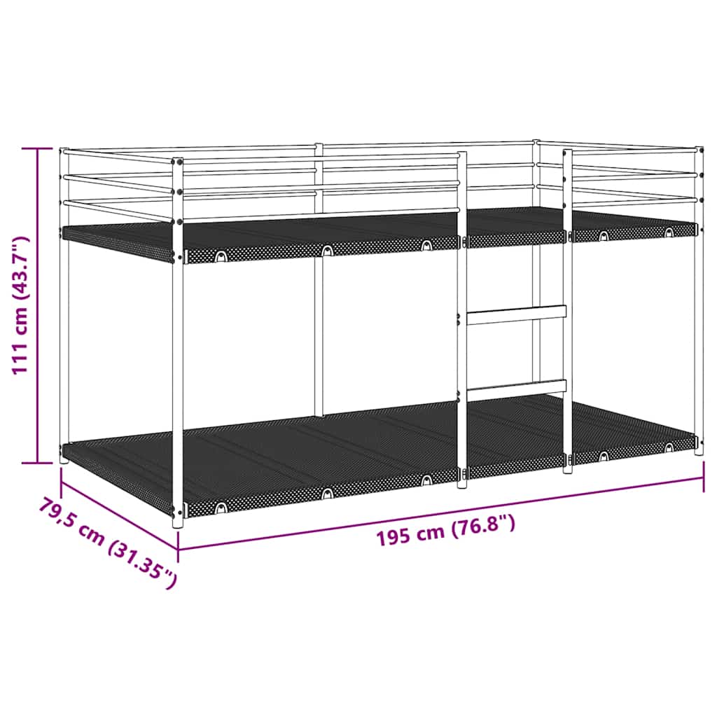 Litera-Red-estructura-de-acero-negro-colchones-75x190-cm-medidas