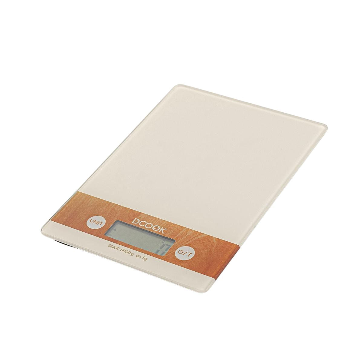 Bascula-de-cocina-Baltic-Dcook-pantalla-LCD-5kg-beige-fondo-blanco