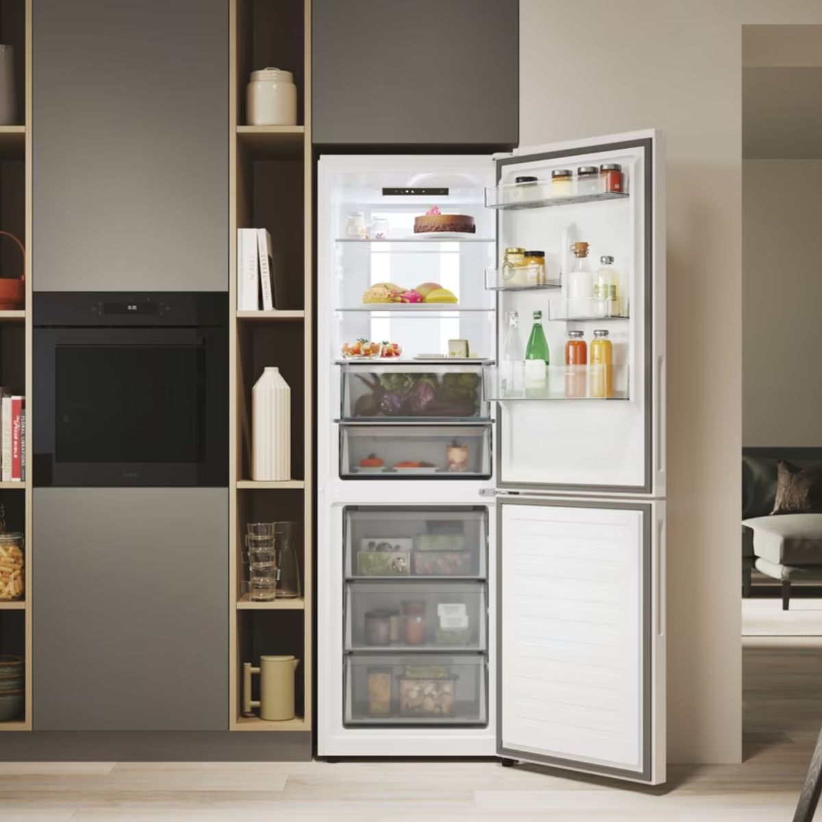 Frigorifico-combi-Candy-CNCQ4T618EW-No-Frost-355L-E-blanco-185-cm-