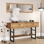 Aparador-Yurupa-con-espejo---puerta-abatible-natural-negro-75x139x43-cm-ambientada