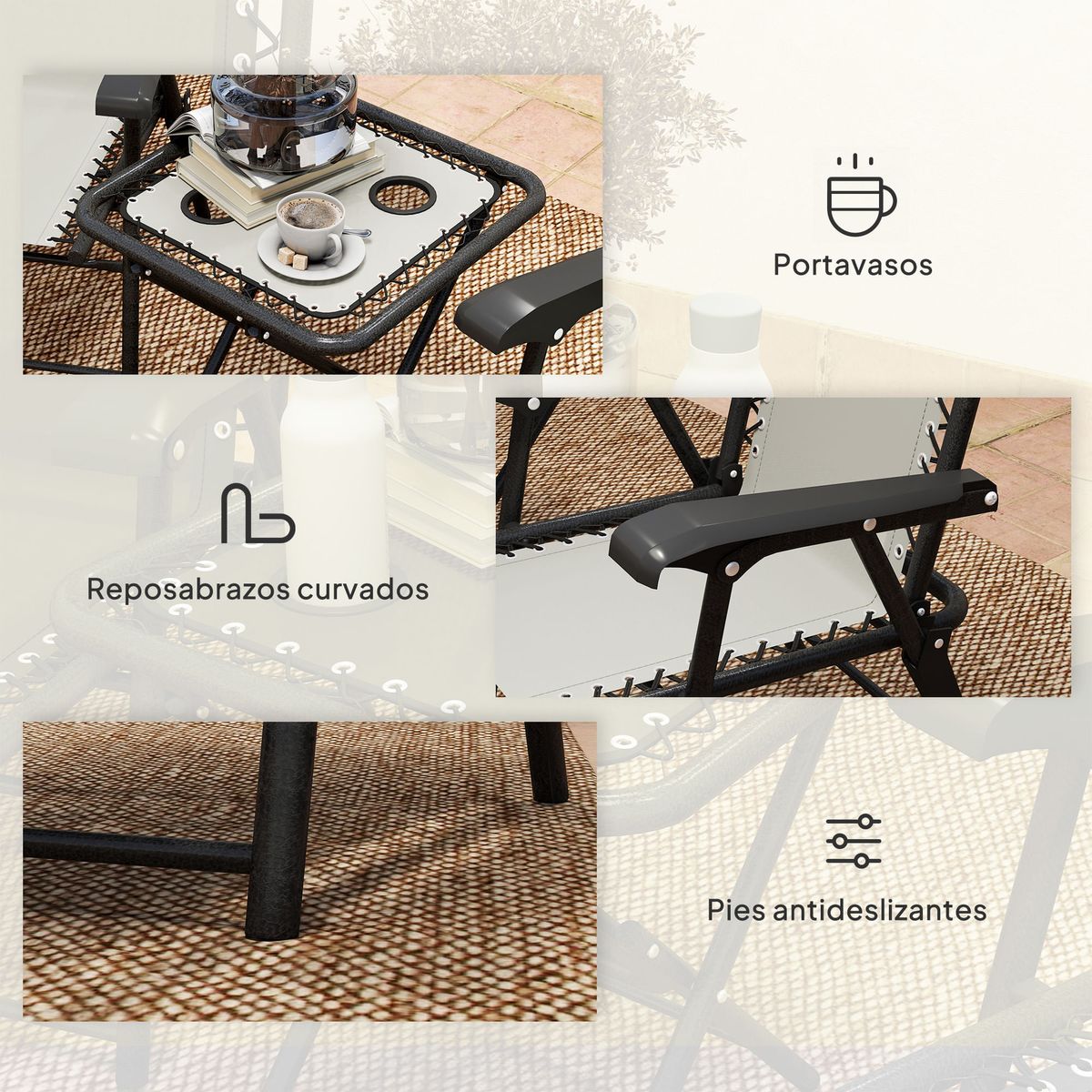 Conjunto-de-jardin-Candel-Outsunny-3-piezas-plegables-crema