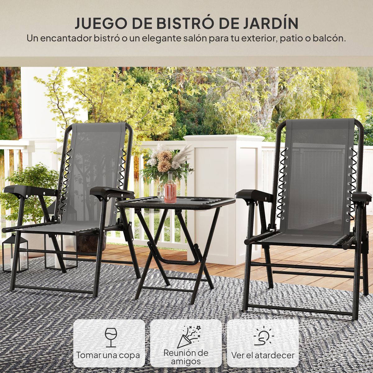 Conjunto-de-jardin-Candel-Outsunny-3-piezas-plegables-gris-oscuro