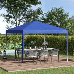 Carpa Granada Outsunny plegable altura ajustable 255x295x295 cm