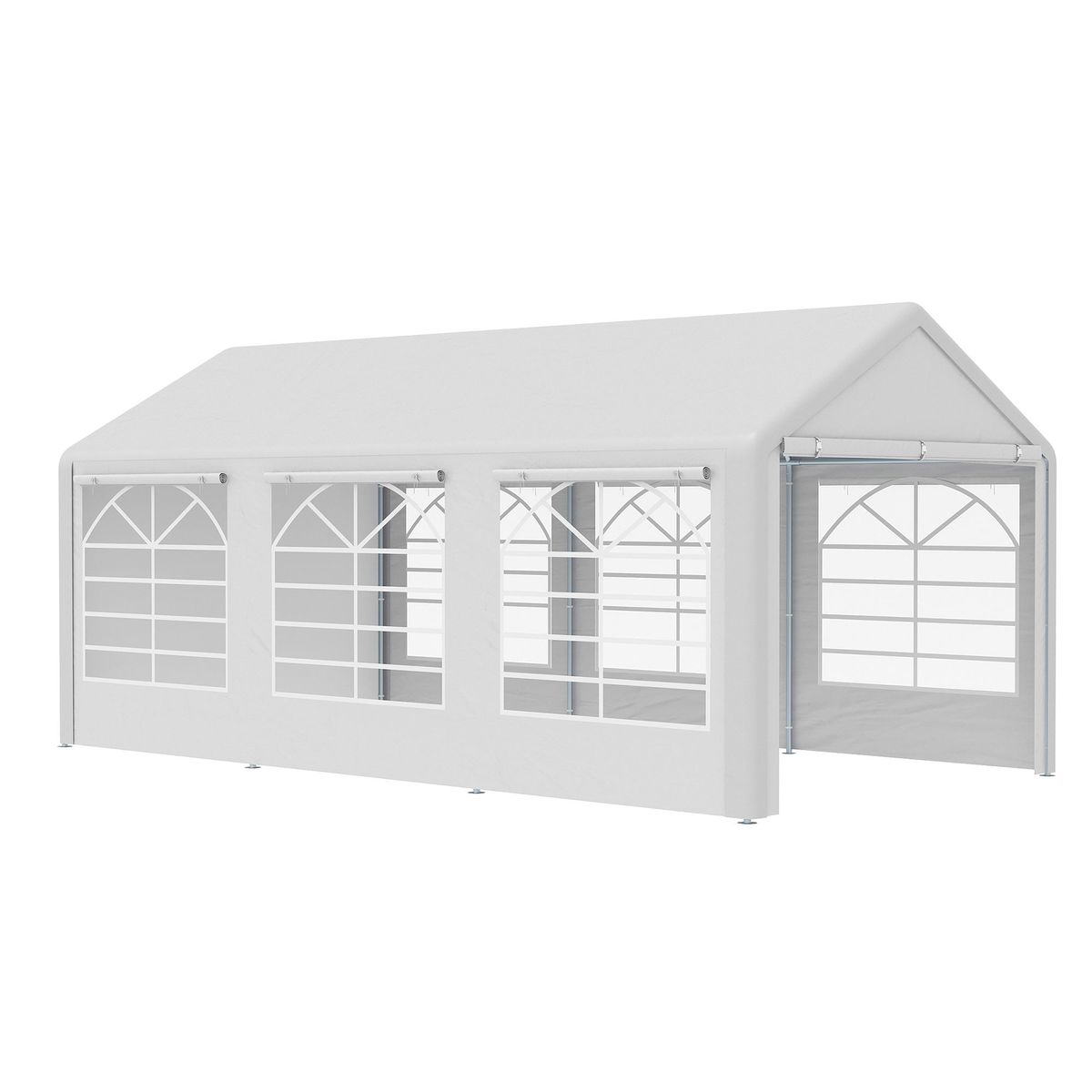 Cenador-Daisy-Outsunny-4-puertas---6-ventanas-blanco-280x600x300-cm