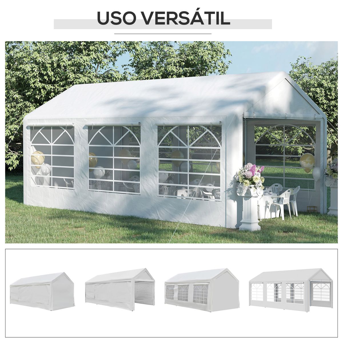 Cenador-Daisy-Outsunny-4-puertas---6-ventanas-blanco-280x600x300-cm