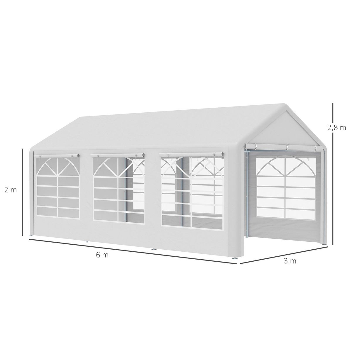 Cenador-Daisy-Outsunny-4-puertas---6-ventanas-blanco-280x600x300-cm