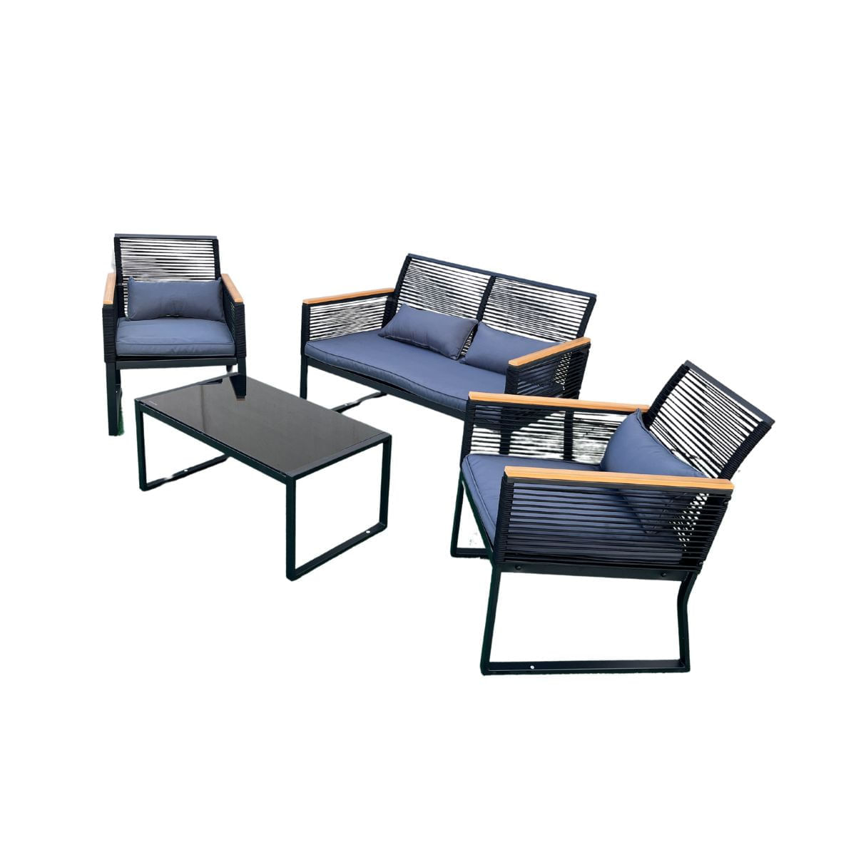 Conjunto-de-exterior-Eleganza-sofa---sillones---mesa-y-cojines-negro-roble