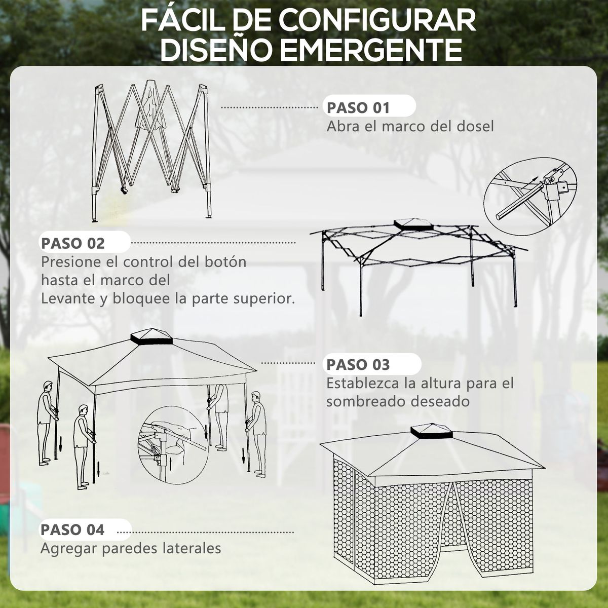 Carpa-Baguo-Outsunny-plegable-4-mosquiteras-gris-270x325x325-cm-web