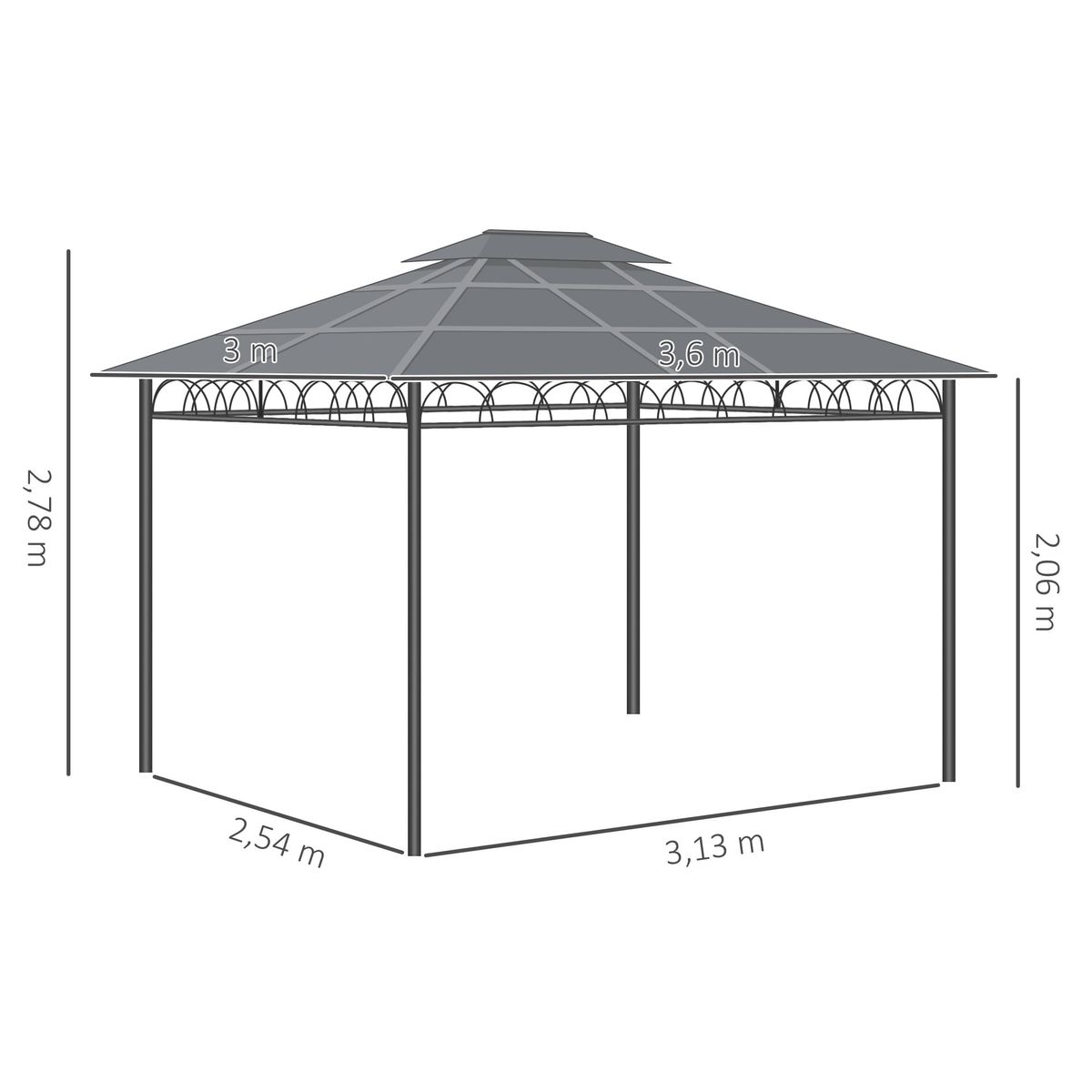 Cenador-Mark-Outsunny-doble-techo---cortinas---mosquiteras-negro-crema-278x360x300-cm-