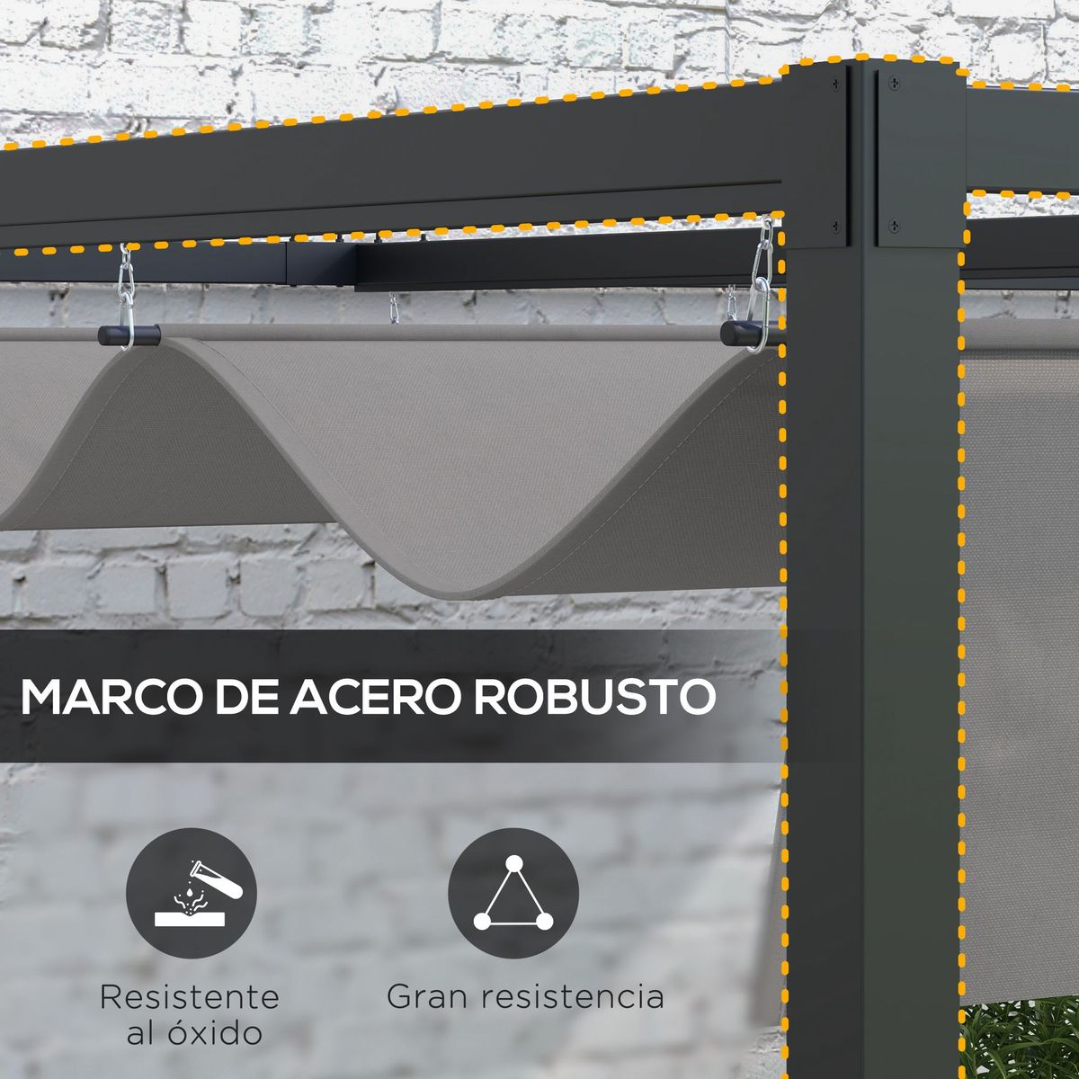 Pergola-de-jardin-Mailo-Outsunny-toldo-retractil-negro-gris-220x195x211cm