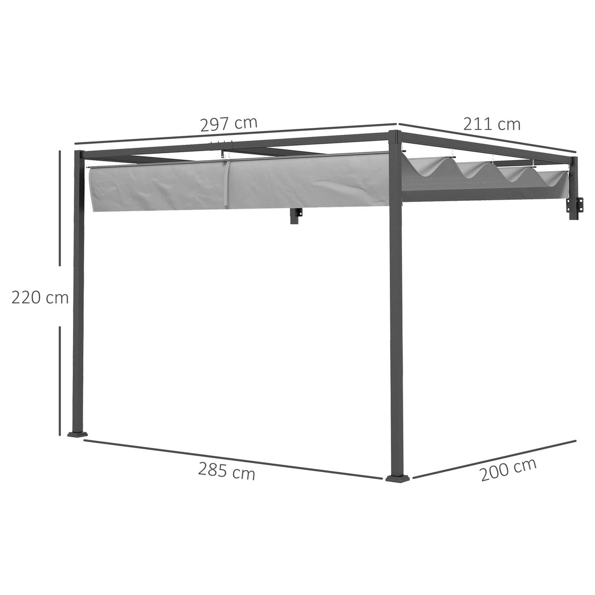 Pergola-de-jardin-Mailo-Outsunny-toldo-retractil-negro-gris-220x195x211cm
