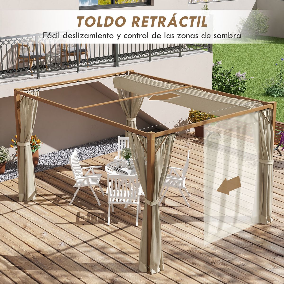 Pergola-Nancy-Outsunny-retractil---mosquiteras-natural-225x397x297-cm-