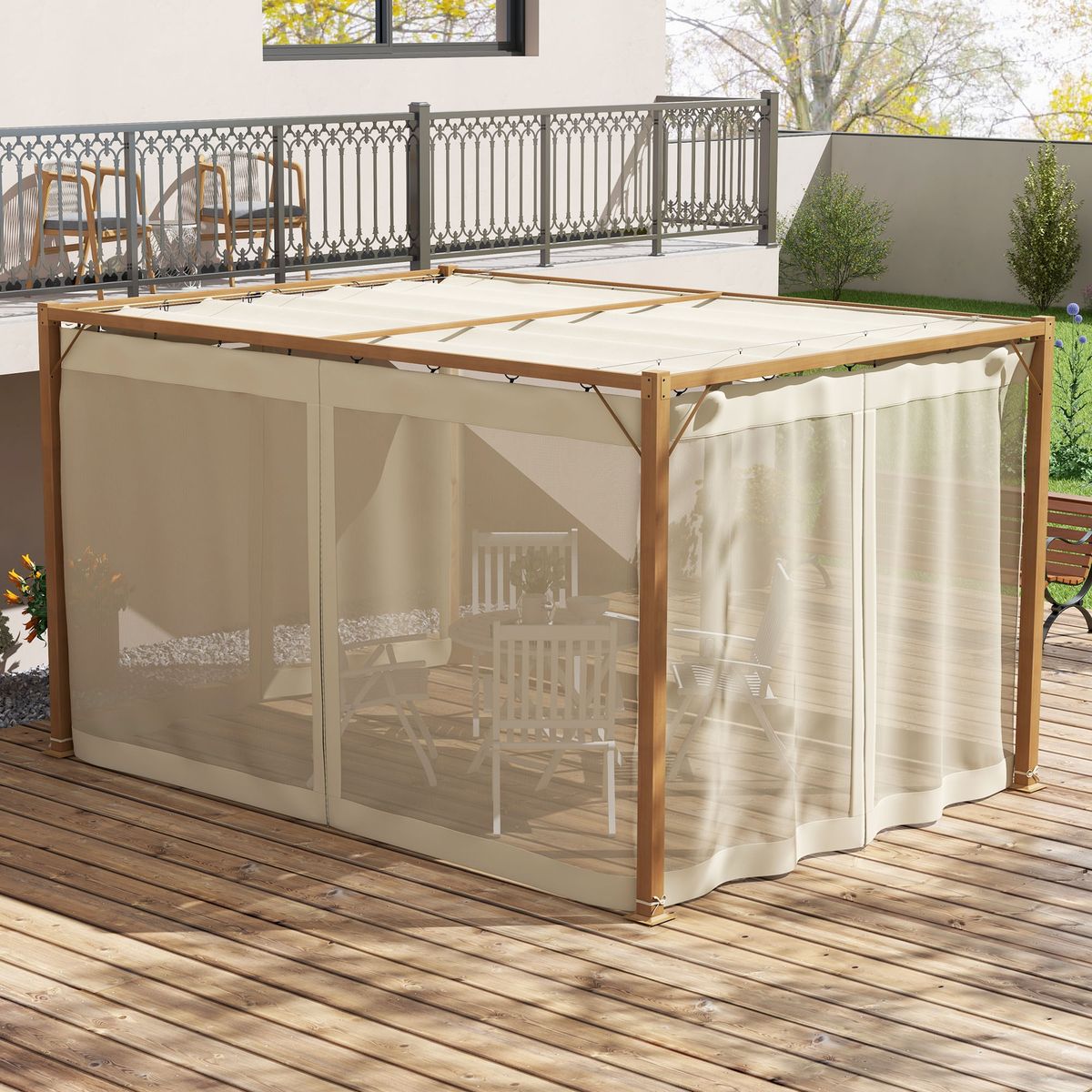 Pergola-Nancy-Outsunny-retractil---mosquiteras-natural-225x397x297-cm-