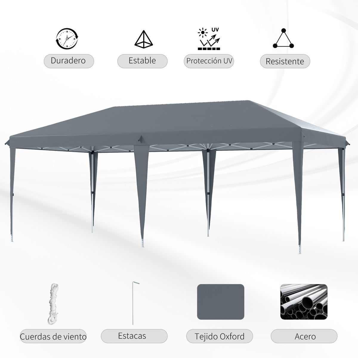 Carpa-Toluca-Outsunny-plegable-altura-regulable-270x585x295-cm
