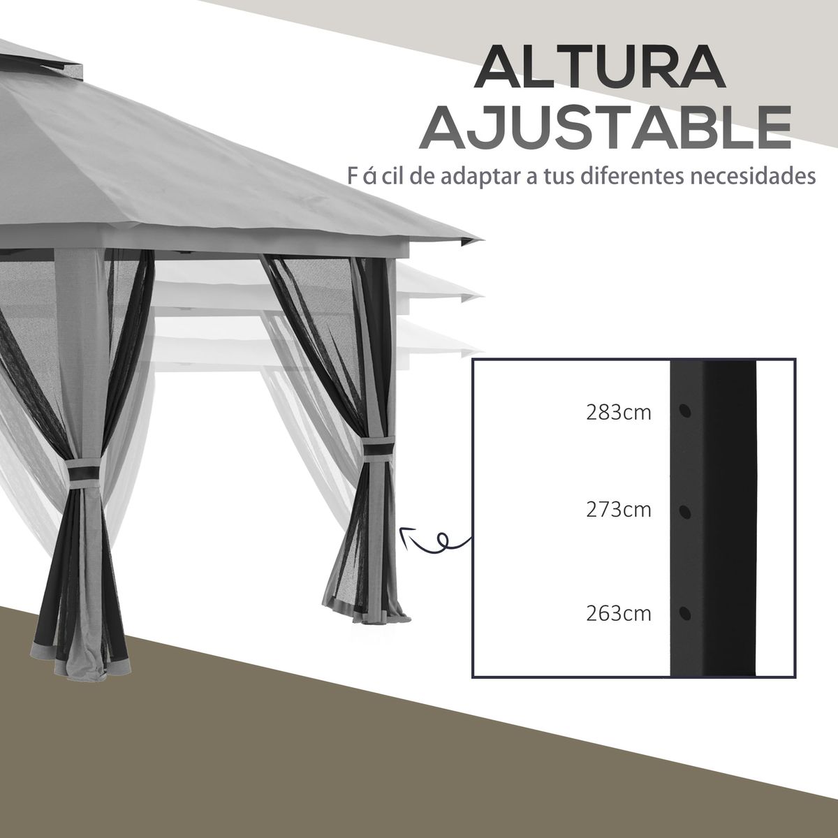 Carpa-Passet-Outsunny-plegable-4-mosquiteras-gris-263-283x392-cm