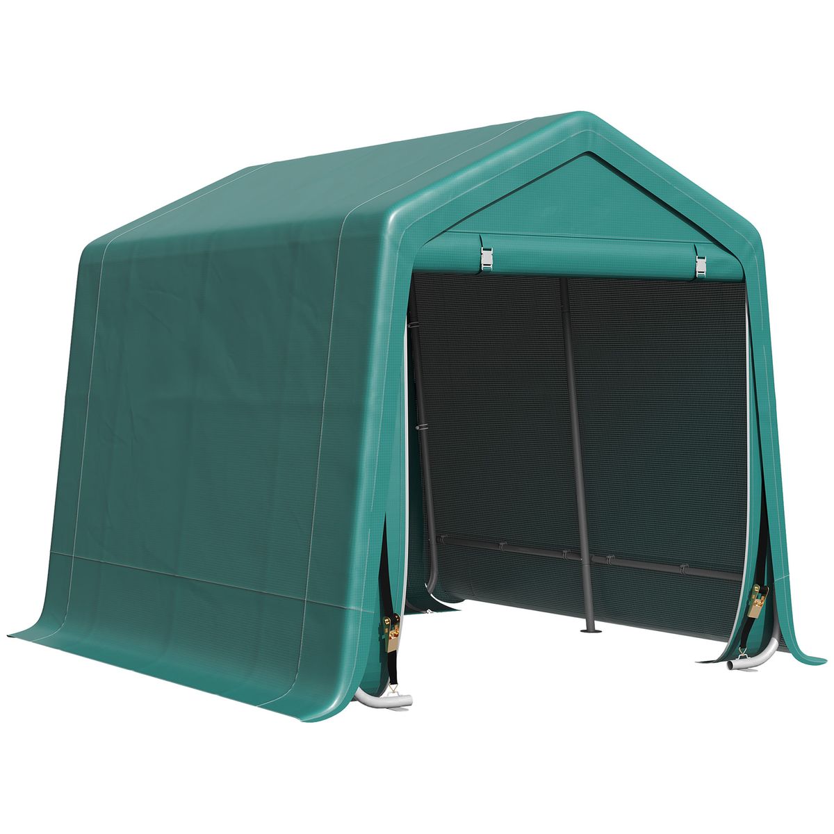 Cobertizo-Caraz-Outsunny-lona-impermeable-verde-200x240x200-cm
