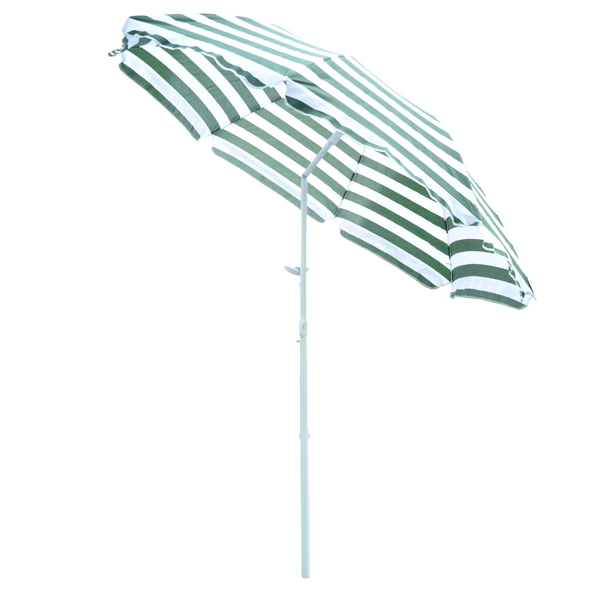 Sombrilla-de-playa-Bristol-Outsunny-inclinable-verde-blanco-Ø180x200-cm-