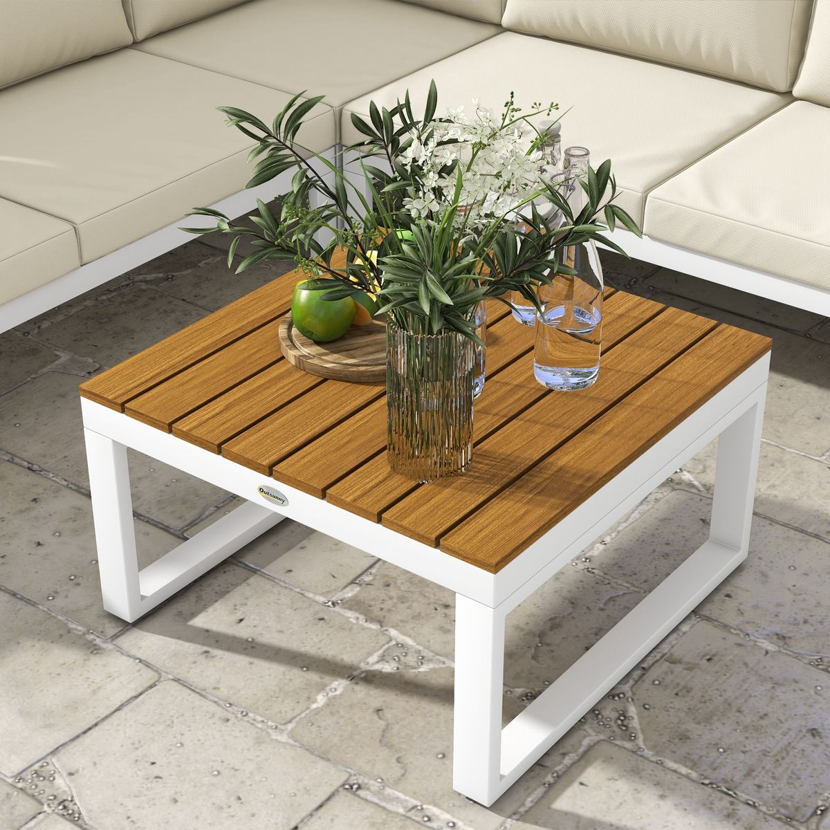 Conjunto-de-jardin-Manila-Outsunny-sofa-reclinable---mesa-crema