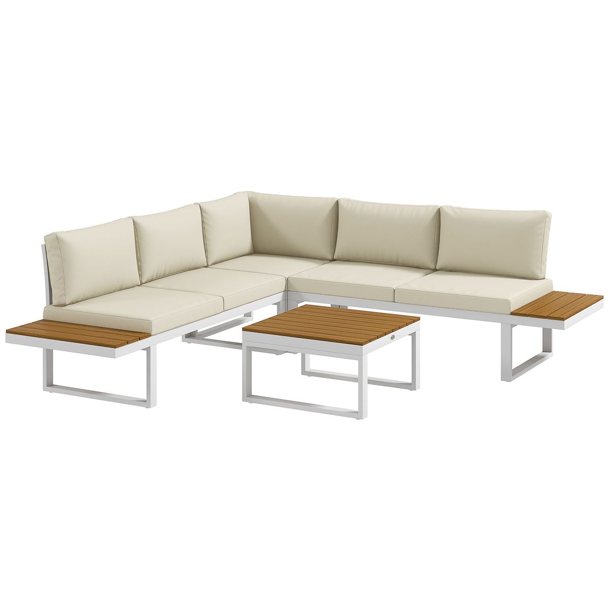 Conjunto-de-jardin-Manila-Outsunny-sofa-reclinable---mesa-crema