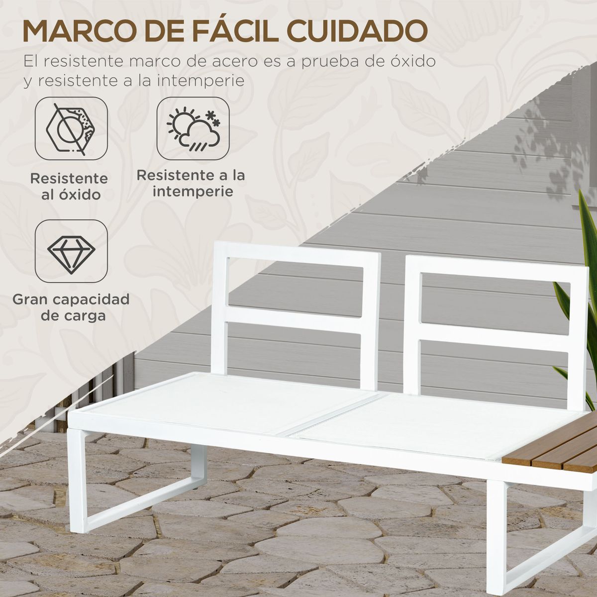 Conjunto-de-jardin-Manila-Outsunny-sofa-reclinable---mesa-crema