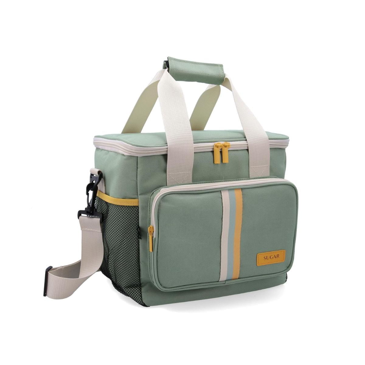 Bolsa-termica-Sugar-Quid-15L-con-asa-regulable-verde-26x28x22-cm